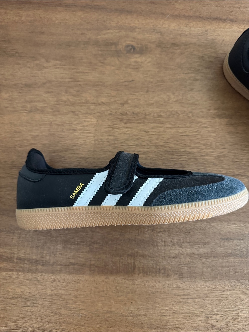 adidas Kids Samba Mary Jane Sneakers in Black, White & Gum